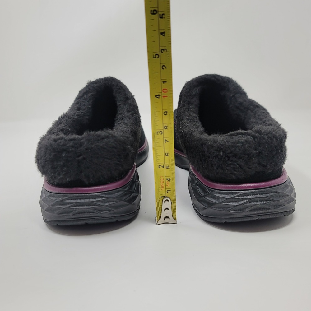 Ryka Womens Black Purple Suede Faux Fur Comfort Slip On Clogs Mules 7.5W New - Picture 4 of 10